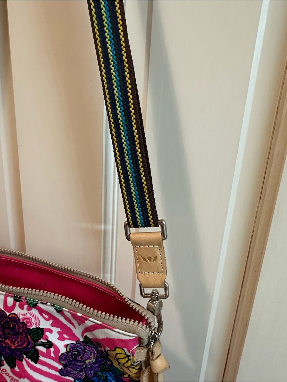 Consuela Pink Multi Floral Zebra Crossbody - Picture 5 of 5